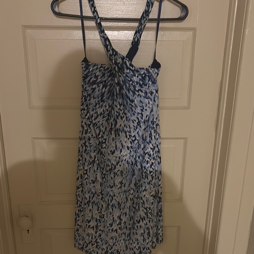 White House Black Market Black and White Halter Sundress